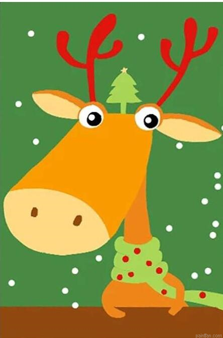 Cartoon Elk Paint By Numbers.png
