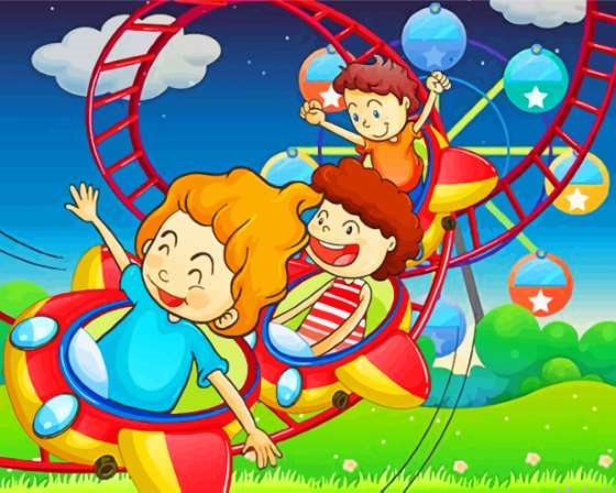 Cartoon Kids Roller Coaster Paint By Numbers.png