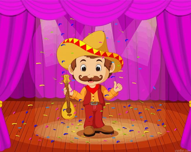 Cartoon Man In Sombrero Paint By Numbers.png