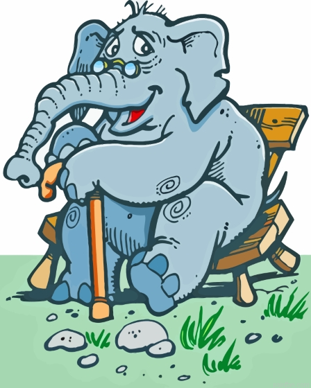 Cartoon Old Elephant In Glasses Paint By Numbers.png