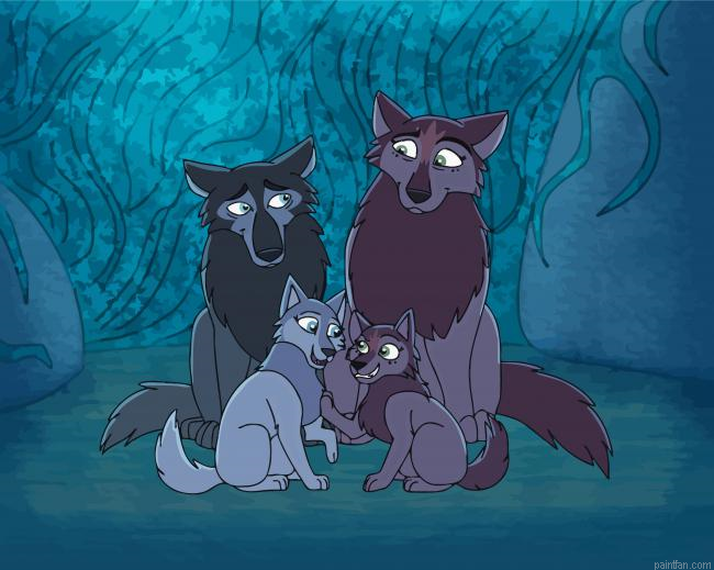 Cartoon Wolves Paint By Numbers.png