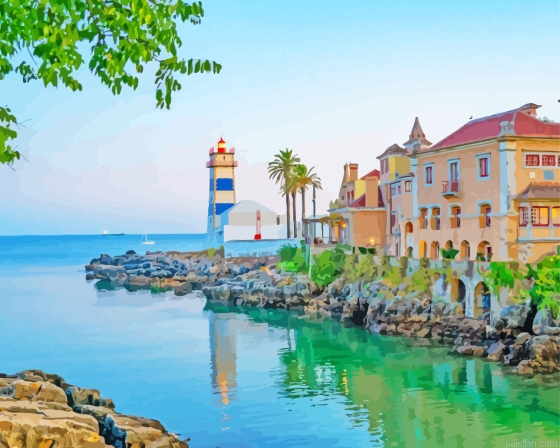 Cascais Town Lighthouse Paint By Numbers.png