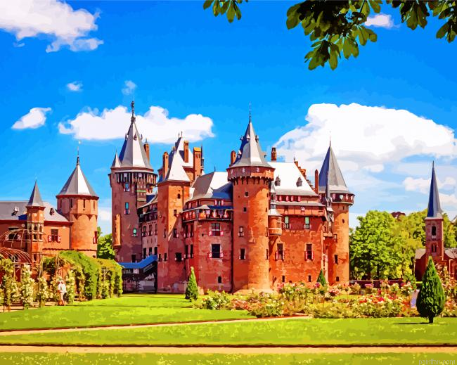 Castle De Haar Netherlands Utrecht Paint By Number.png
