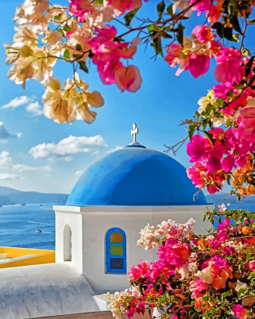 Castle Of Oia Greece Cities Paint By Numbers.png