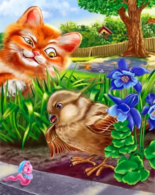 Cat And Bird Paint By Number.png
