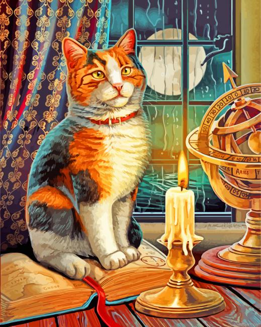 Cat And Candle Paint By Number.png