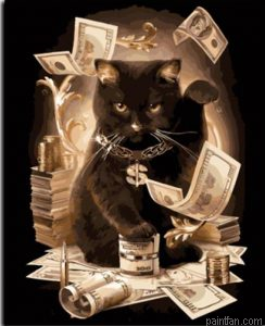 Cat And Money Paint By Numbers.png