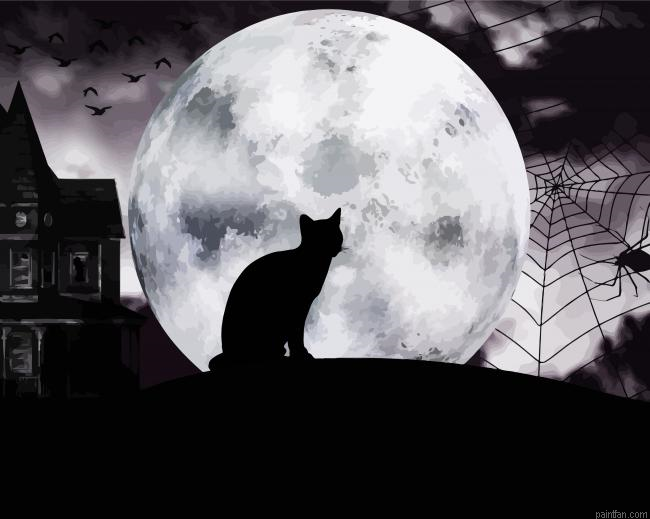 Cat And Moon Paint By Numbers.png