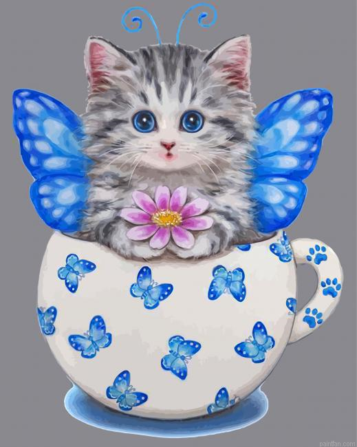 Cat Butterfly Paint By Number.png