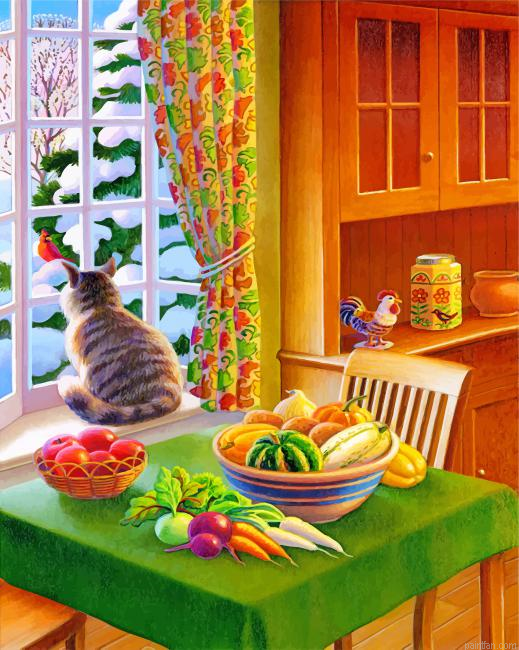 Cat By Window Paint By Number.png
