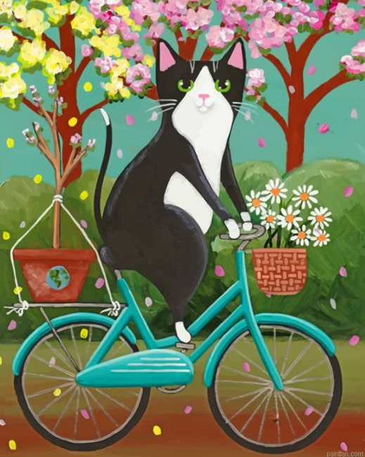 Cat Enjoying The Spring New Paint By Numbers.png