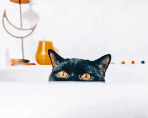 Cat Hiding In Shower Paint By Numbers.png