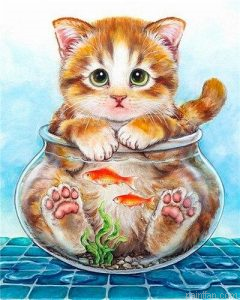 Cat In Fishbowl Paint By Numbers.png