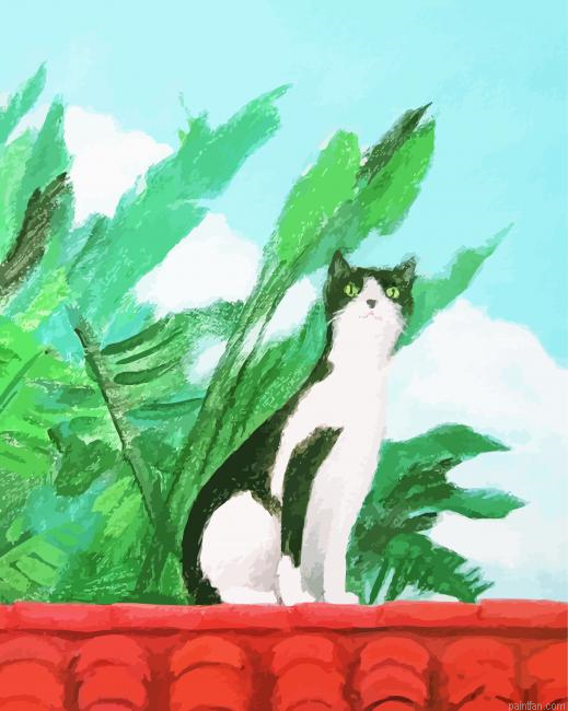Cat On The Roof Art Paint By Numbers.png