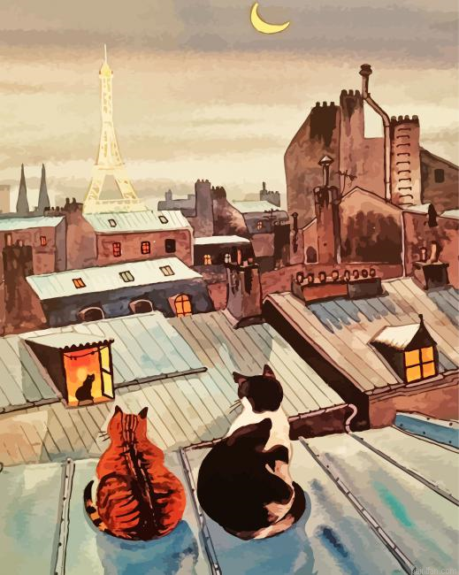Cat On The Roof Paint By Numbers.png