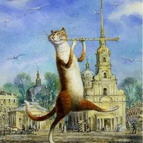 Cat Playing Flute Paint By Numbers.png