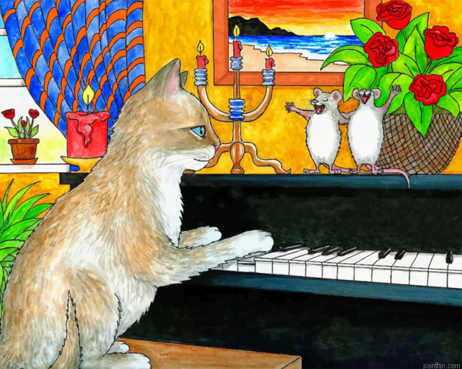 Cat Playing Piano Paint By Numbers.png