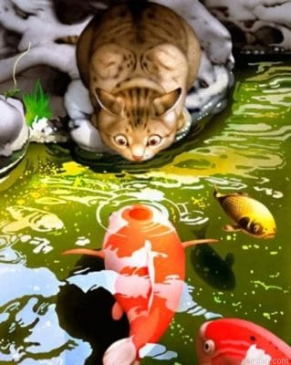 Cat Watching Koi Fish Paint By Number.png