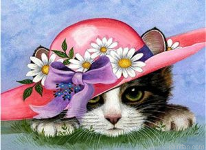 Cat With Flower Paint By Numbers.png