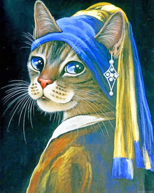 Cat With Pearl Earring New Paint By Numbers.png