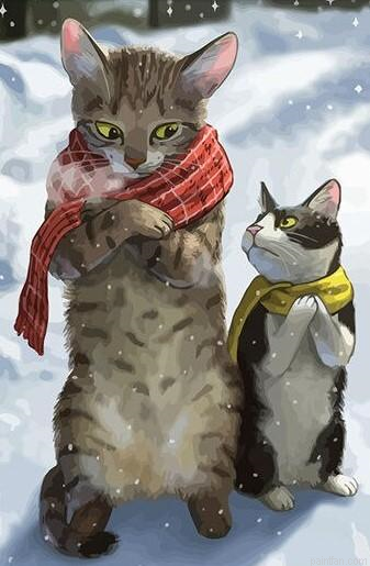Cat With Scarf Paint By Numbers.png