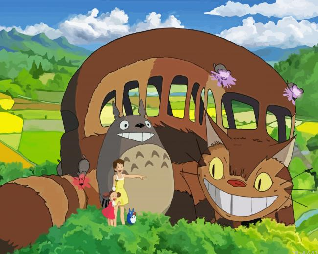 Catbus My Neighbor Totoro Studio Ghibli Paint By Numbers.png