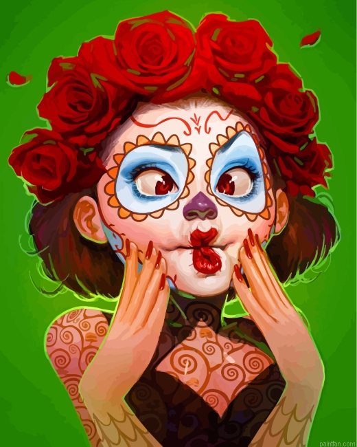 Catrina Sugar Skull Paint By Number.png