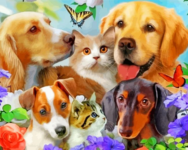 Cats And Dogs Paint By Number.png