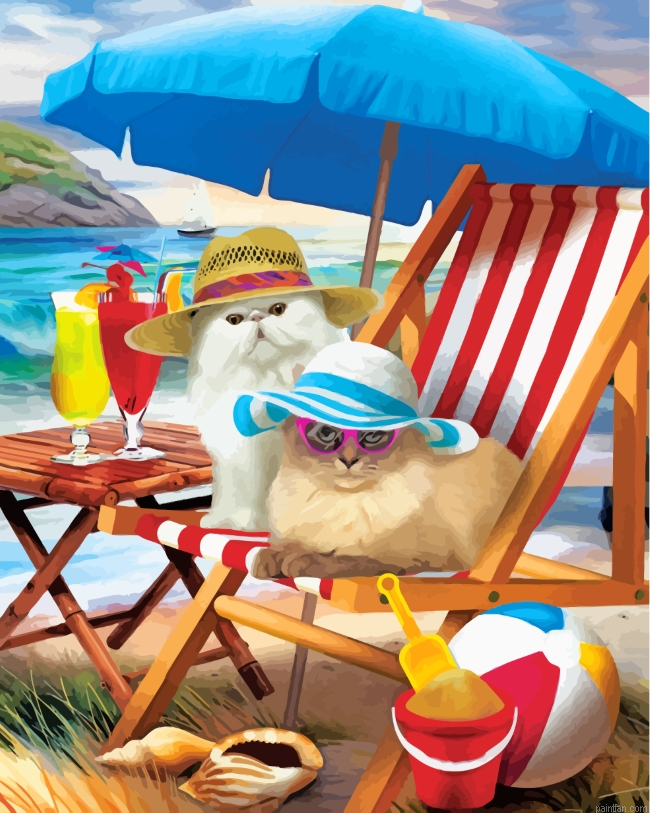 Cats Enjoying Summer Paint By Number.png