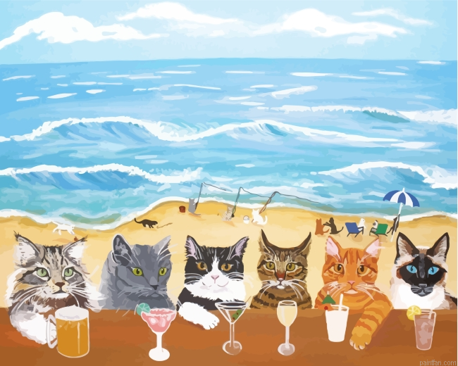 Cats In Beach Paint By Number.png