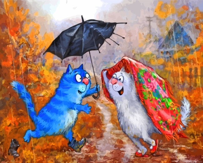 Cats In Rain Paint By Number.png