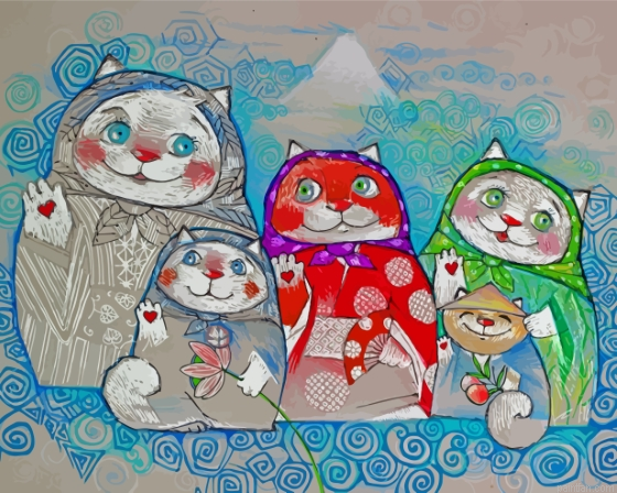 Cats With Scarf Paint By Numbers.png