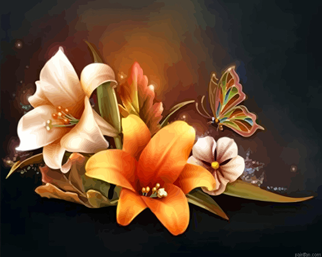 Chasing Floral Butterflies Paint By Numbers.png