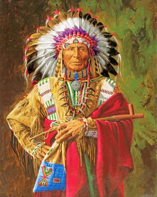 Cherokee Chief Native American Paint By Number.png