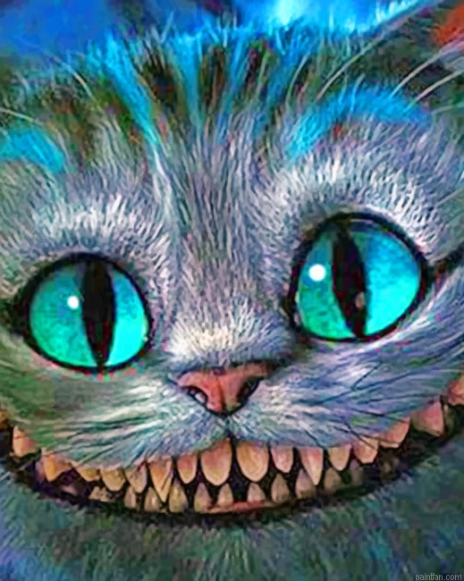 Cheshire Cat Smiling Cartoon And Animation Paint By Numbers.png