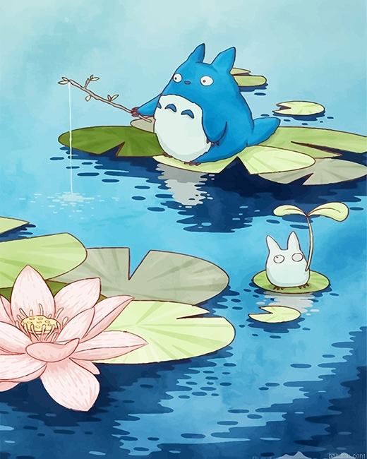 Chibi Totoro Fishing New Paint By Numbers.png