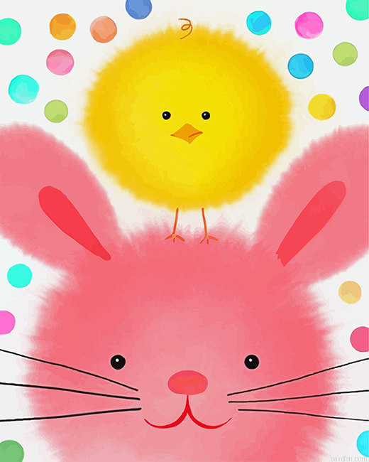 Chick And Easter Bunny Paint By Numbers.png