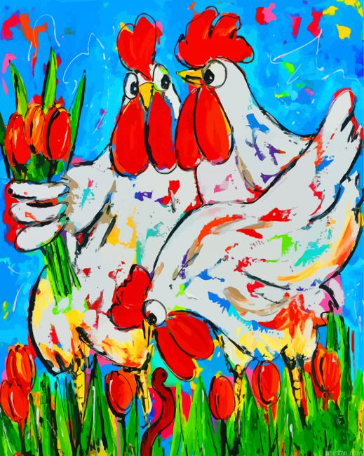 Chickens Art Paint By Number.png