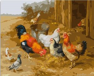 Chickens And Pigeons Paint By Numbers.png