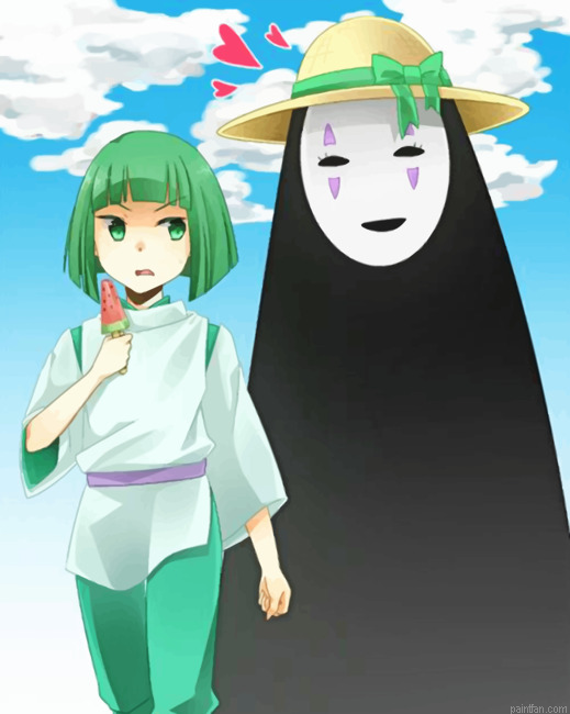 Chihiro And Haku No Face Paint By Number.png
