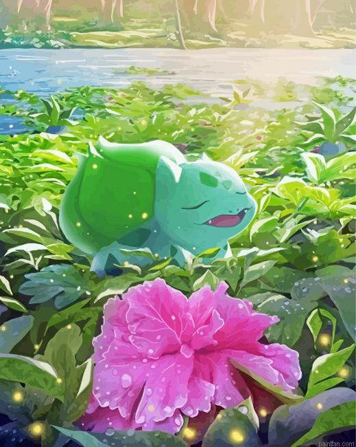 Chikorita Art Paint By Numbers.png