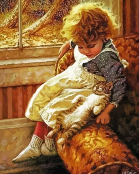 Child And Kitten Paint By Numbers.png