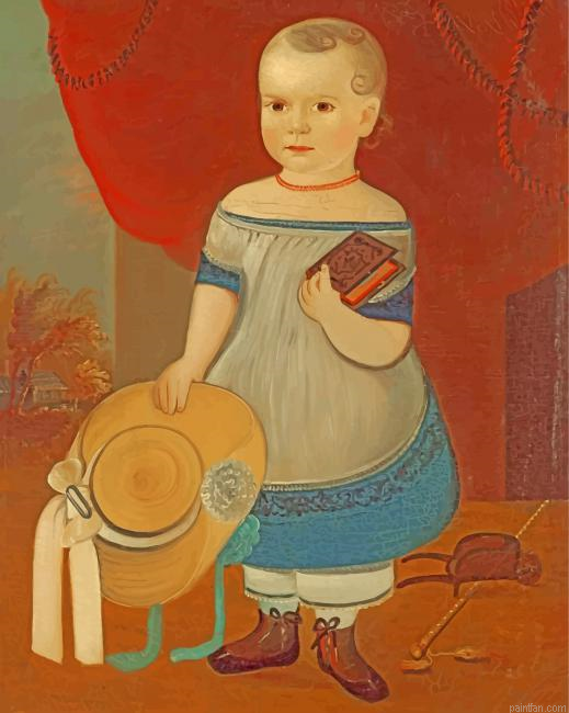 Child With Straw Hat Paint By Number.png