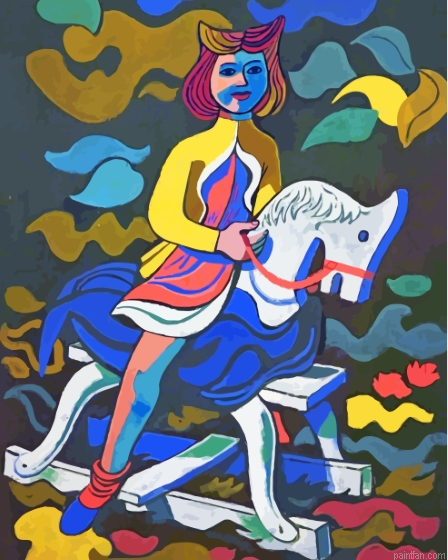 Children On Horse Art Paint By Numbers.png