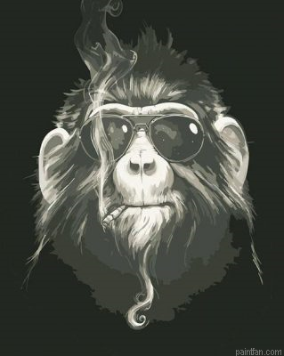 Chimpanzee Paint By Numbers.png