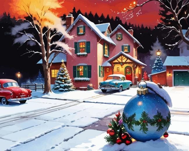 Christmas Evening Village Paint By Numbers.png