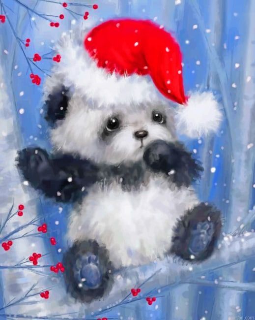 Christmas Panda Animals Paint By Numbers.png