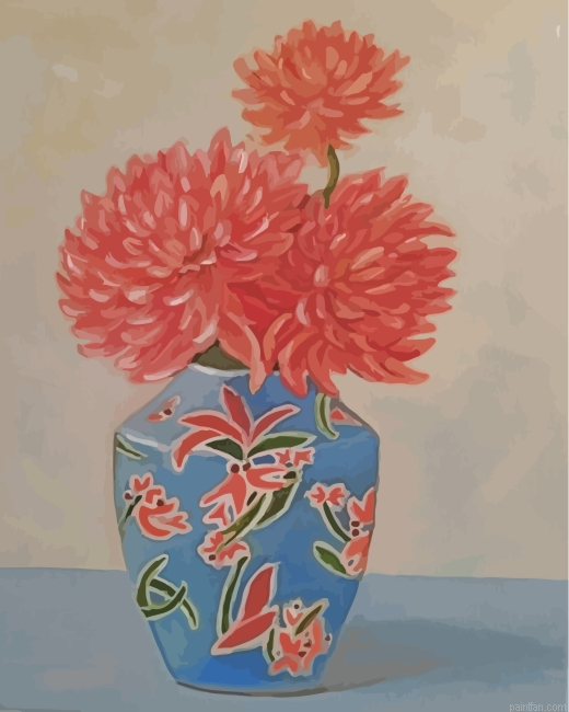 Chrysanthemum In Vase Paint By Numbers.png