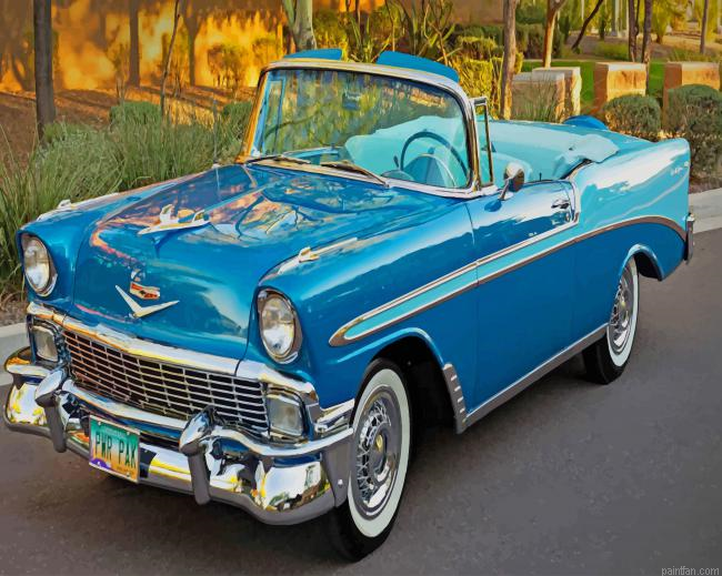 Classic Blue Car New Paint By Numbers.png
