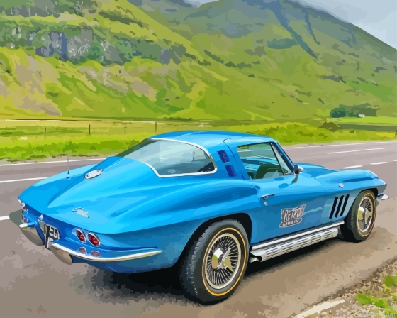 Classic Blue Corvette Chevrolet Paint By Numbers.png